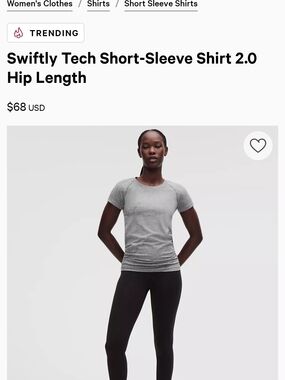lululemon athletica Swiftly Tech Short-Sleeve Shirt 2.0 in Gray